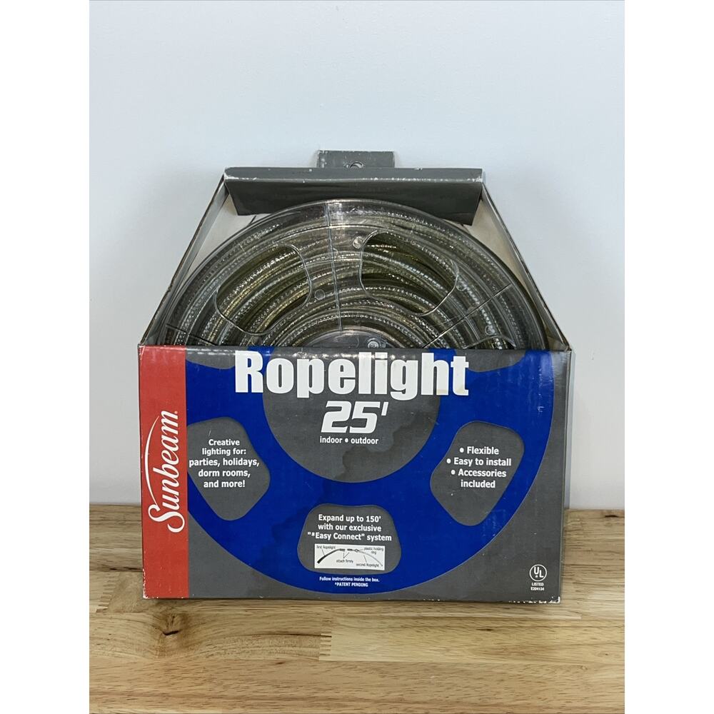 Sunbeam 25' Rope Light Indoor & Outdoor Accent Lighting Vintage NEW